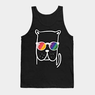 Dog Lover Pride Sunglasses Gay Pride LGBTQ+ Funny Tank Top